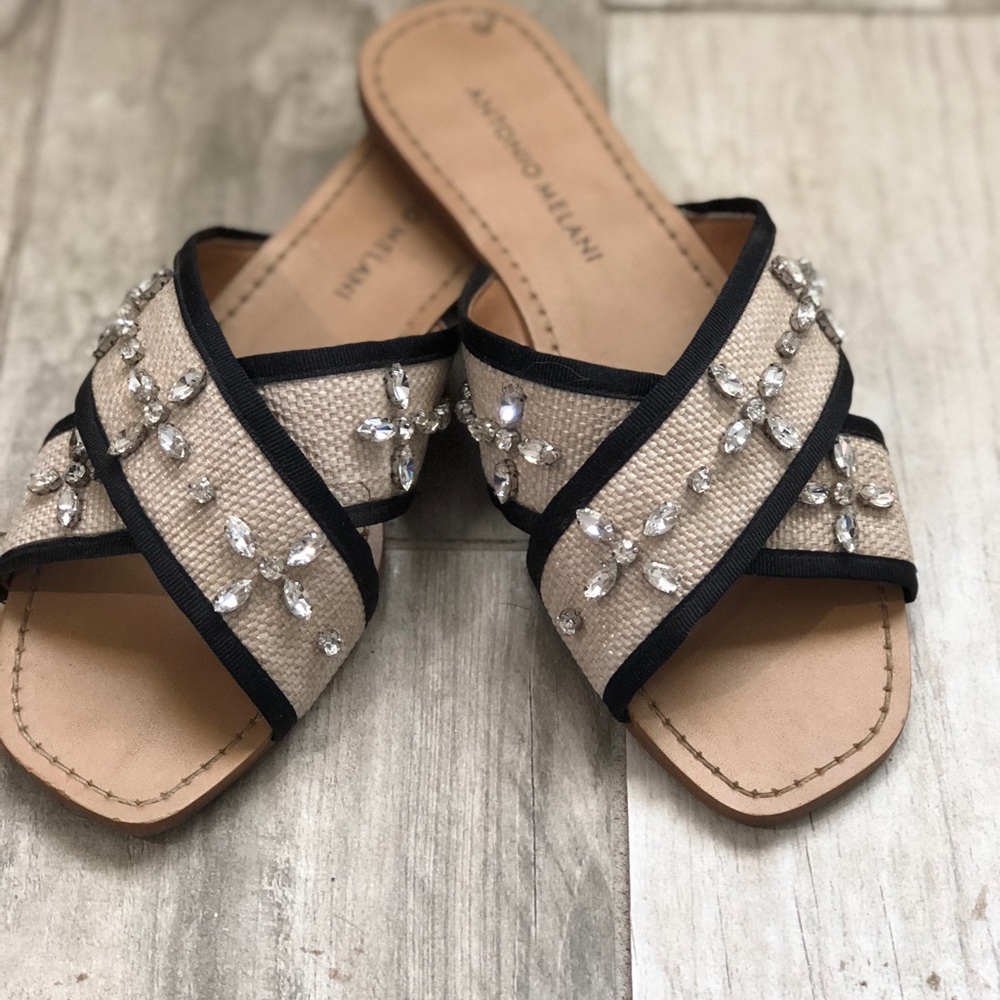Antonio Melani flat sandals with rhinestones